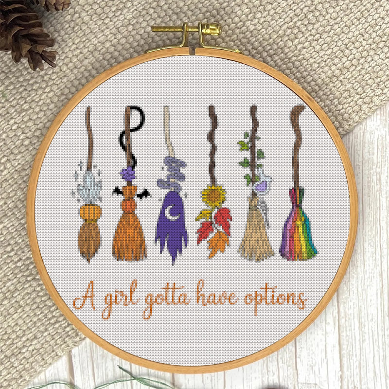  Cross Stitch Kit - Magic Broom | Halloween Decorative Craft | Diy Wall Collection  - image 4