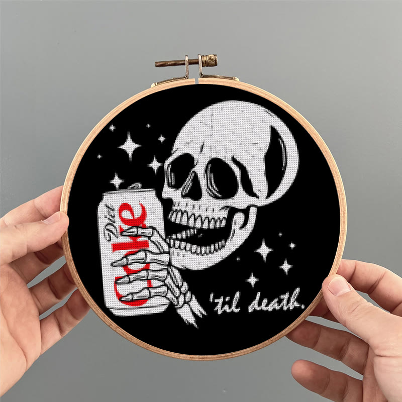  Cross Stitch Kit - Drinking Skeleton | Halloween Spooky Art | Diy Holiday Decoration  - image 4