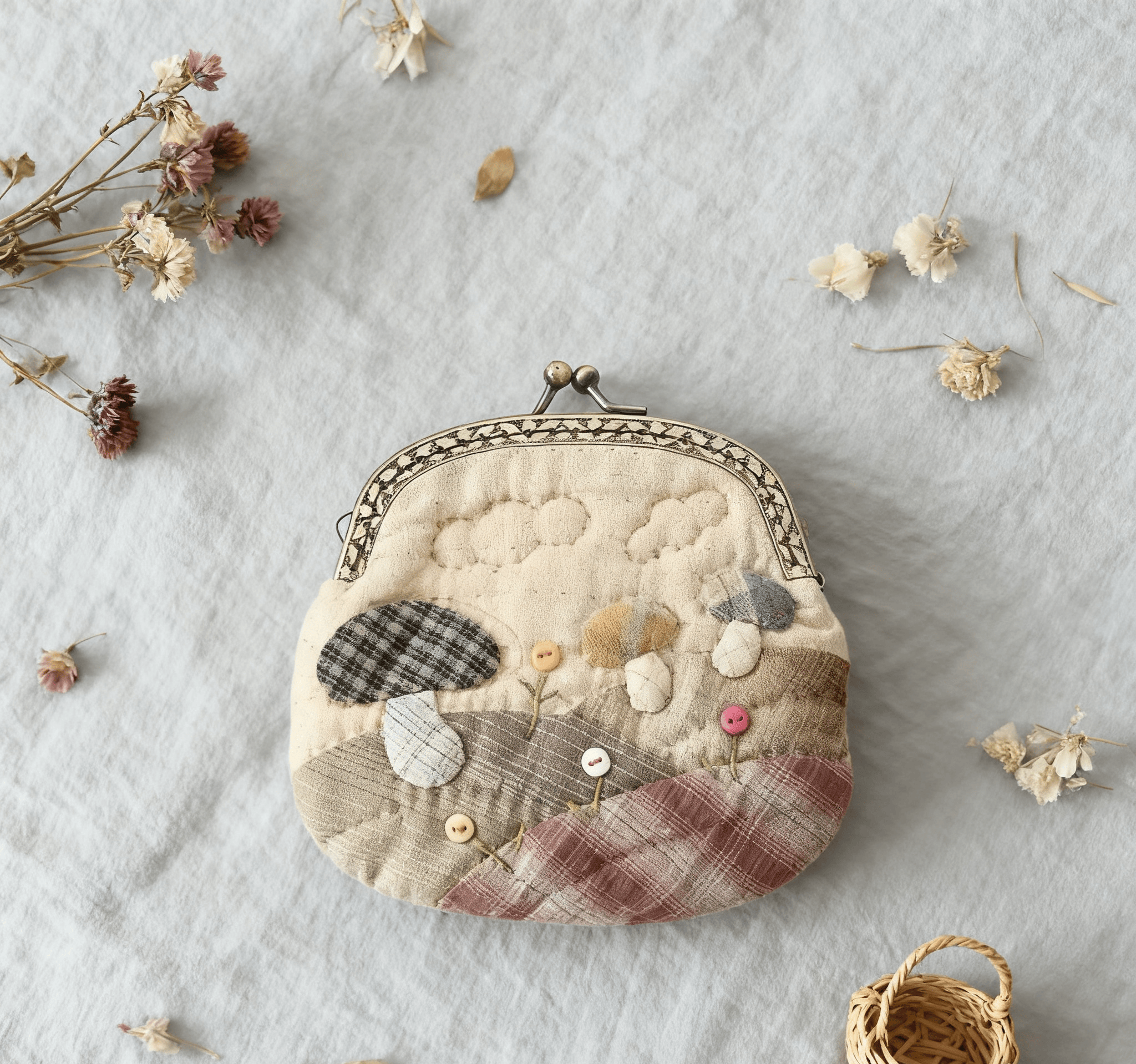 Embroidery  Mini Kiss Lock Bag Kit | Diy Wallet Craft | Unique Bridesmaid Gift - image 1