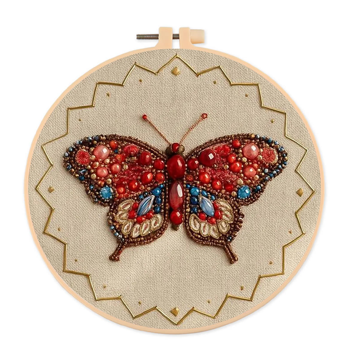Rubbyoo Bead Embroidery Kit - Vibrant Butterfly | Diy Beginner Handicraft | Charming Home Decor - 15cm*15cm - image 1