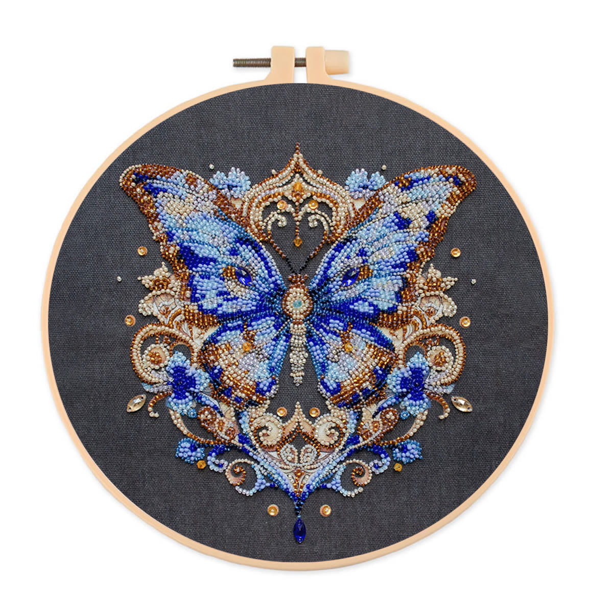 Rubbyoo Bead Embroidery Kit - Stunning Butterfly | Precious Handmade Art | Perfect Gift For Her - 15cm*15cm - image 1