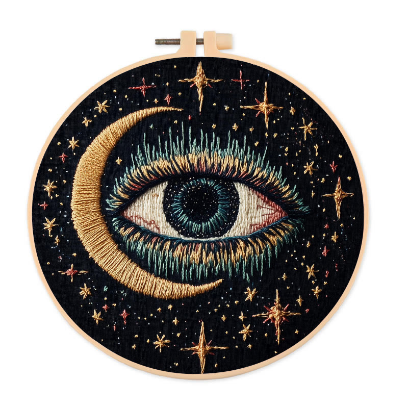 Rubbyoo Embroidery Kit - Witchy Eye | Celestial Decorative Craft | Gothic Needle Artwork - 20*20cm - image 1