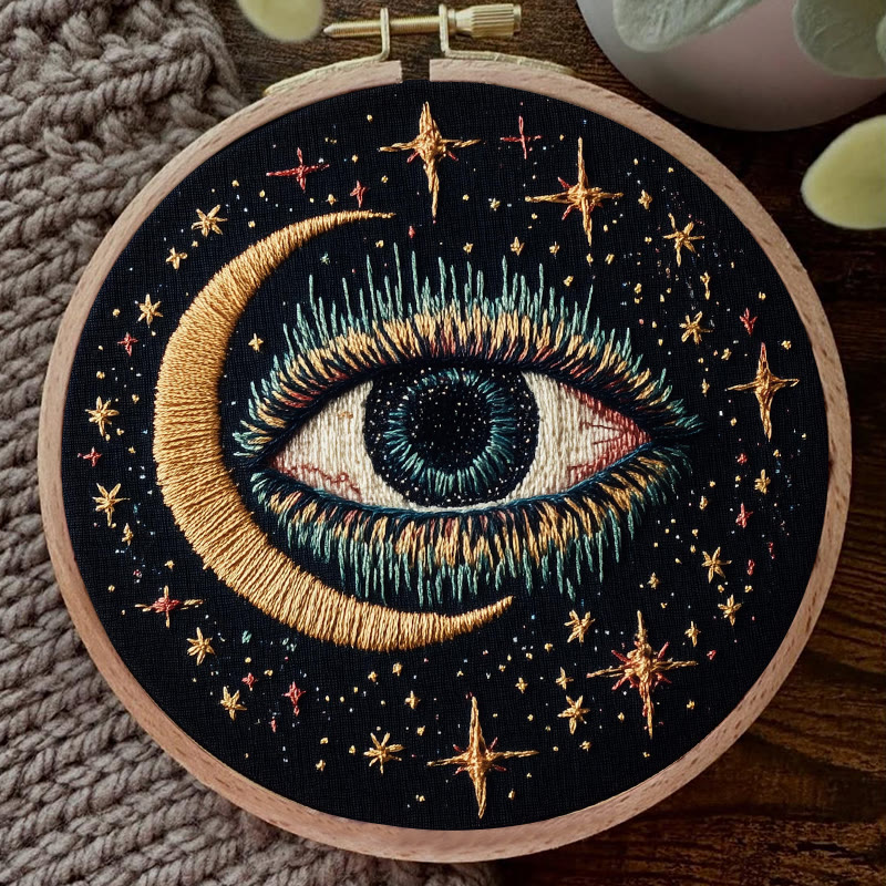 Rubbyoo Embroidery Kit - Witchy Eye | Celestial Decorative Craft | Gothic Needle Artwork - image 3