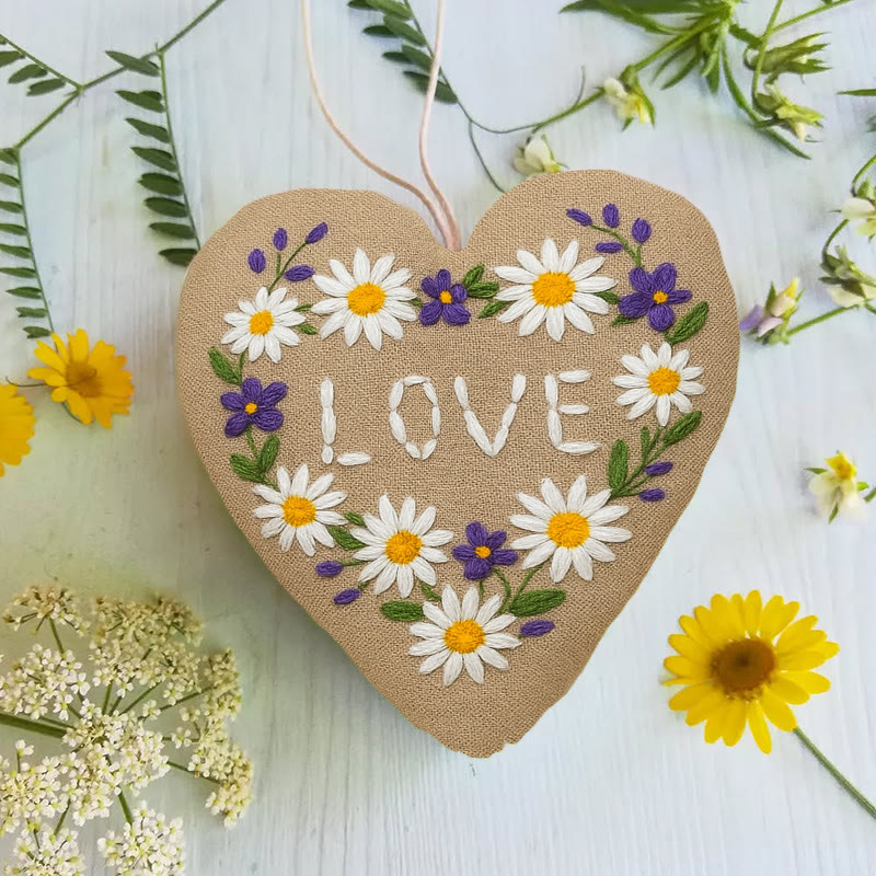 Rubbyoo Heart Embroidery Kit - Daisy Love | Creative Valentine Decoration | Unique Anniversary Gift  - image 5