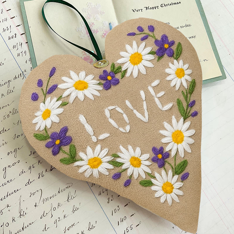 Rubbyoo Heart Embroidery Kit - Daisy Love | Creative Valentine Decoration | Unique Anniversary Gift  - image 6