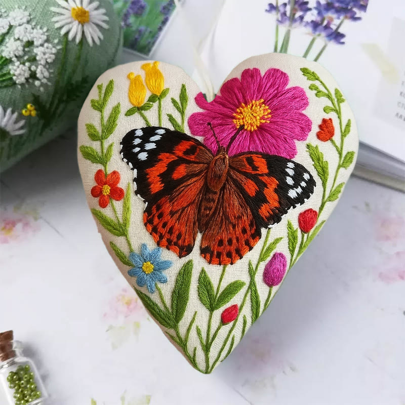 Rubbyoo Heart Embroidery Kit - Vivid Butterfly | Personalized Handmade Art | Diy Birthday Gifts - image 2