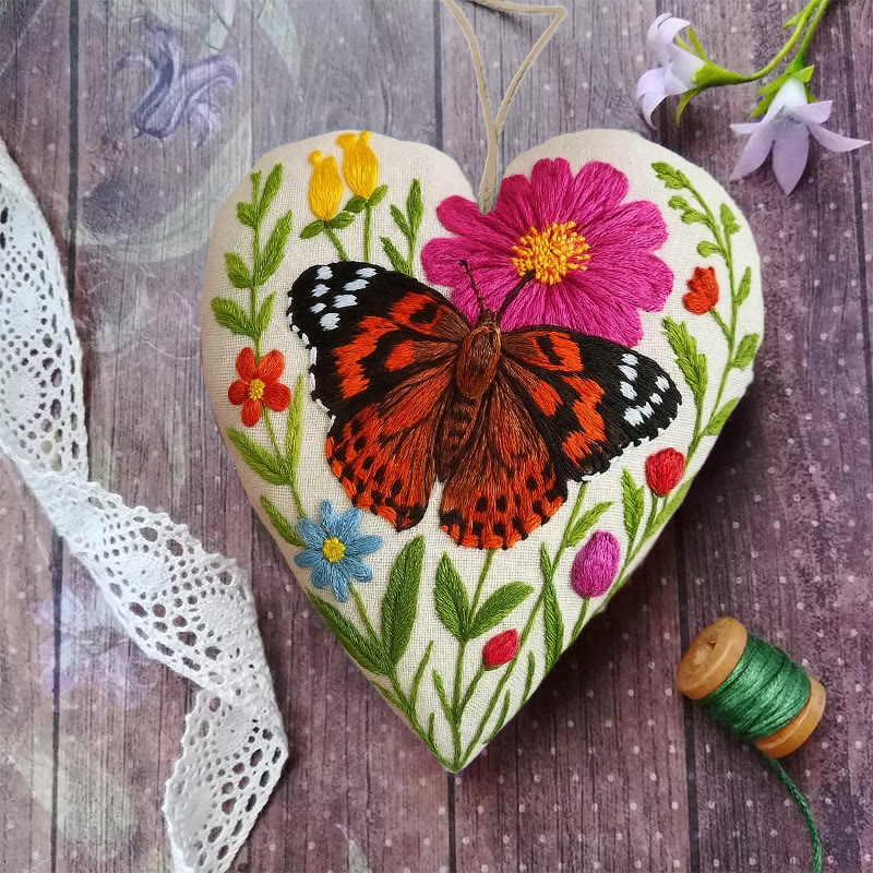 Rubbyoo Heart Embroidery Kit - Vivid Butterfly | Personalized Handmade Art | Diy Birthday Gifts - image 3