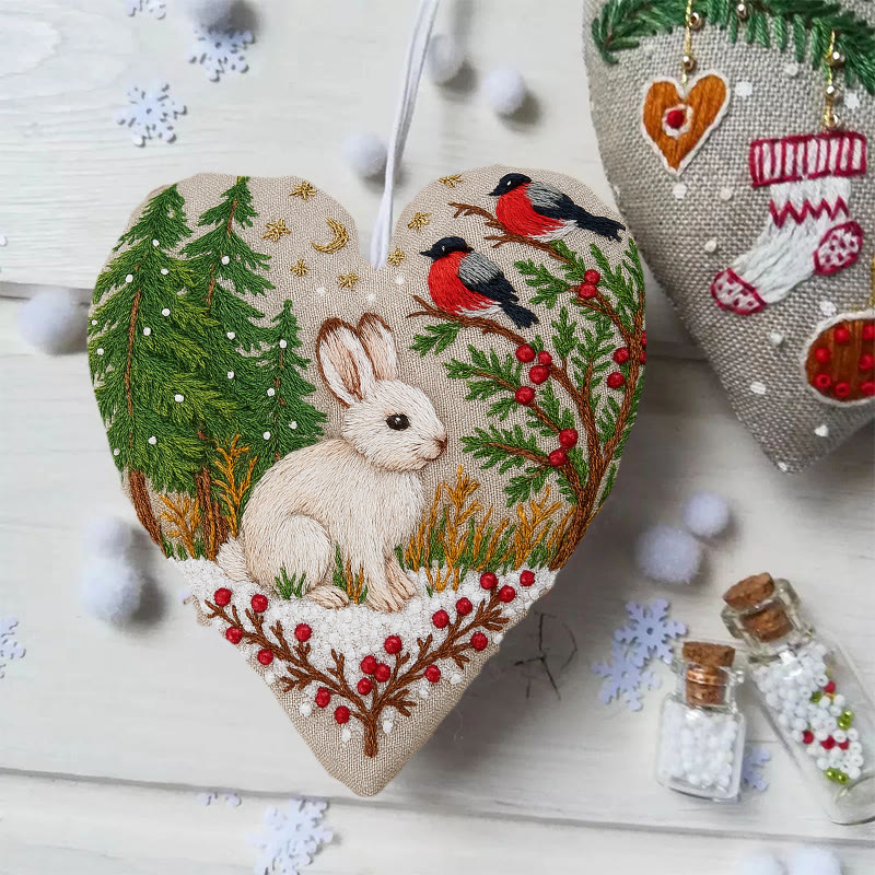 Rubbyoo Heart Embroidery Kit - Lovely Rabbit |  Beginners Sewing Decorations | Christmas Handmade Decor  - image 5