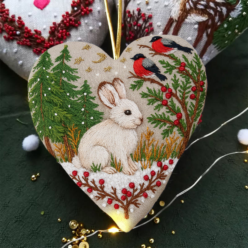 Rubbyoo Heart Embroidery Kit - Lovely Rabbit |  Beginners Sewing Decorations | Christmas Handmade Decor  - image 2
