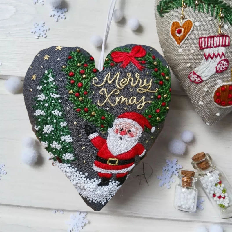 Rubbyoo Heart Embroidery Kit - Merry Christmas | Diy Holiday Collection | Nice Gifts For Friends - image 5