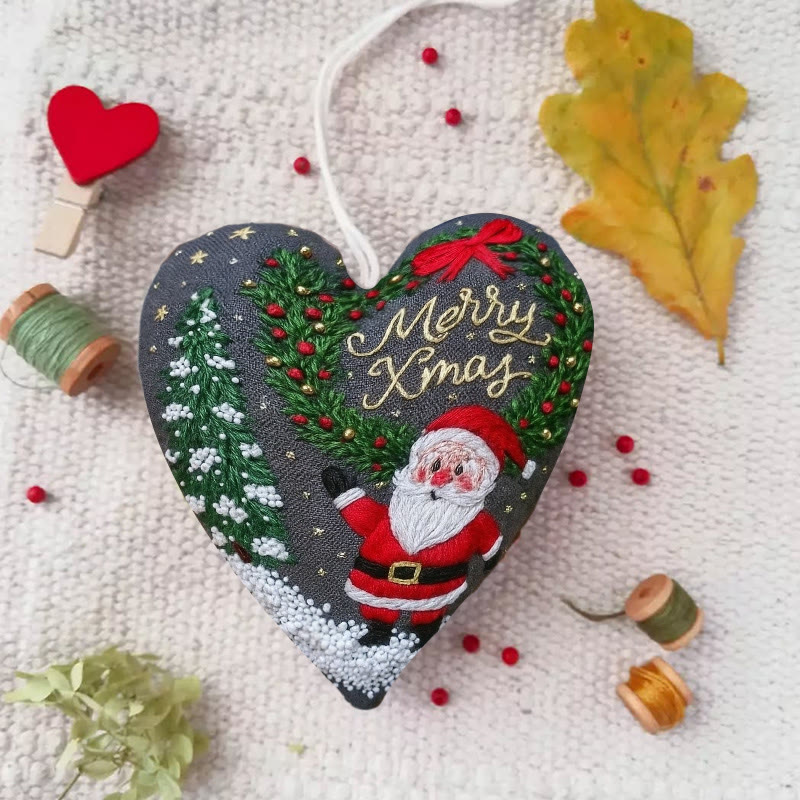 Rubbyoo Heart Embroidery Kit - Merry Christmas | Diy Holiday Collection | Nice Gifts For Friends - image 3