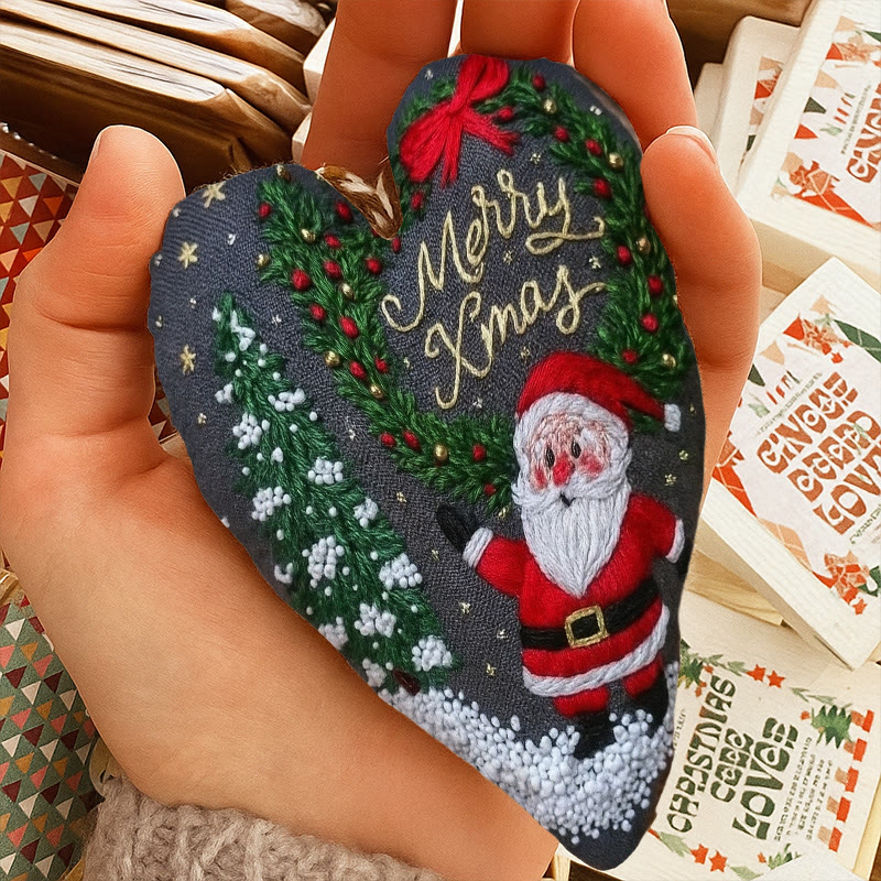 Rubbyoo Heart Embroidery Kit - Merry Christmas | Diy Holiday Collection | Nice Gifts For Friends - image 6