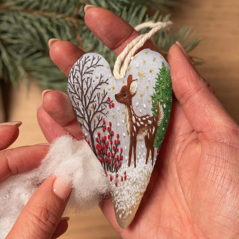 Rubbyoo Heart Embroidery Kit - Christmas Elk | Adorable Christmas Craft | Diy Hanging Ornament  - image 8