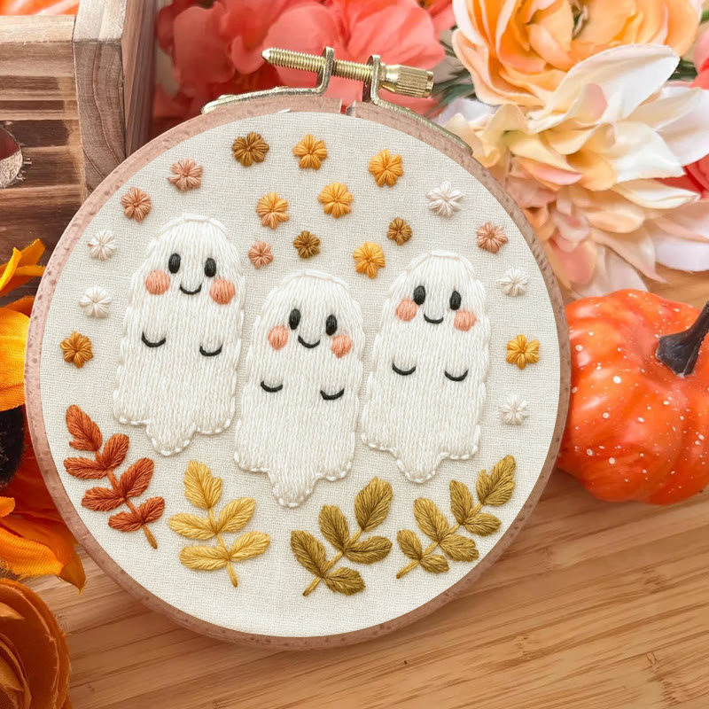 Rubbyoo Embroidery Kit - Aadorable Ghost | Diy Halloween Craft | Perfect Artwork For Decoration - image 2