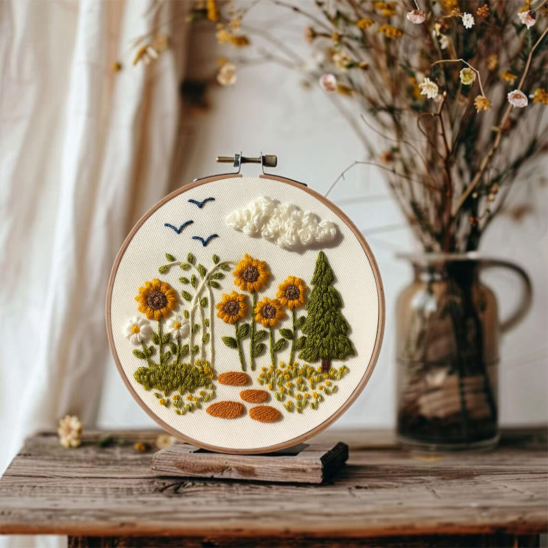 Rubbyoo Embroidery Kit - Blooming Sunflower | Floral Stitching Craft | Unique Room Decor - image 6