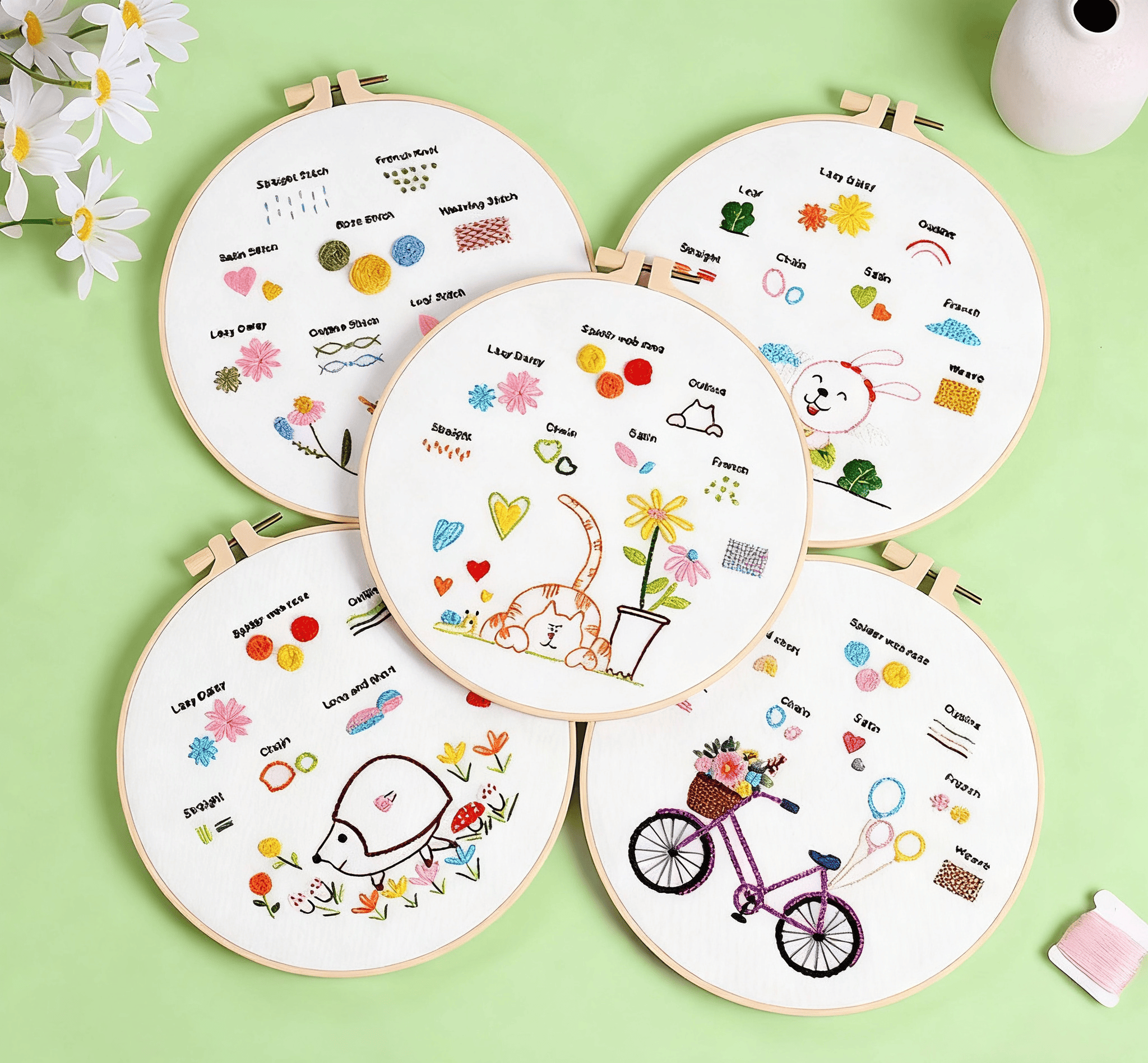 Rubbyoo Embroidery Starter Practice Kit - Easy Stitch Handicraft | Perfect For Needlework Beginner - image 10