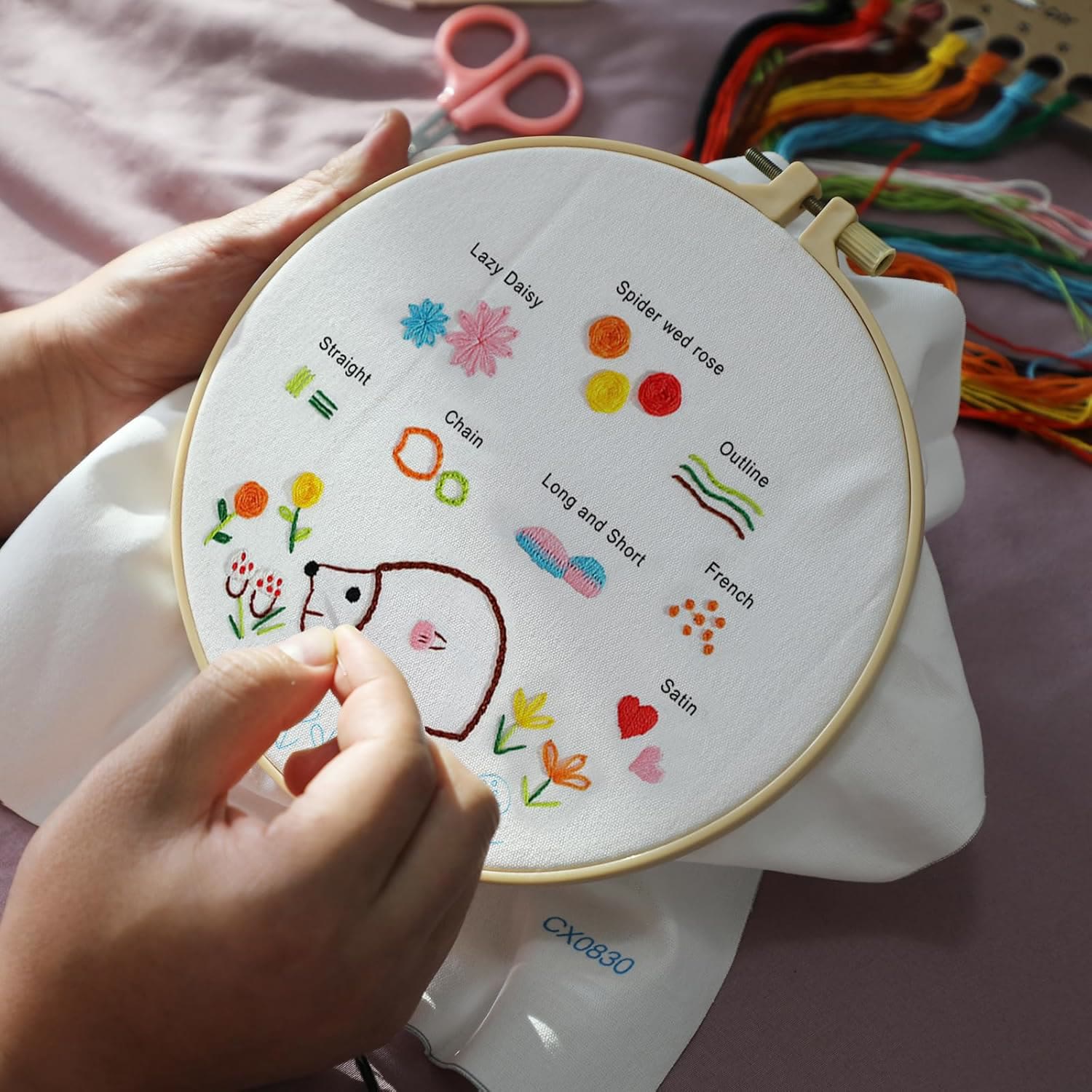 Rubbyoo Embroidery Starter Practice Kit - Easy Stitch Handicraft | Perfect For Needlework Beginner - image 7