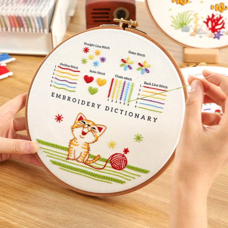 Rubbyoo 3-piece Embroidery Starter Kit - Adorable Animal  Practice Pattern | Diy Art Craft For Aldult - image 5