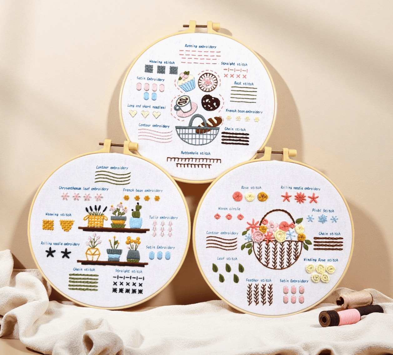 Rubbyoo 3-piece Embroidery Starter Kit - Diy Needle Craft | Beginner Handmade Art | Gifts For Stitch Enthusiasts  - image 1