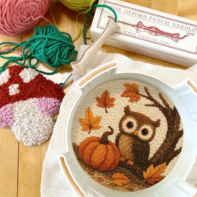 Halloween Owl Punch Needle Kit - Cute Animal Art | Perfect Desk Ornament - image 3