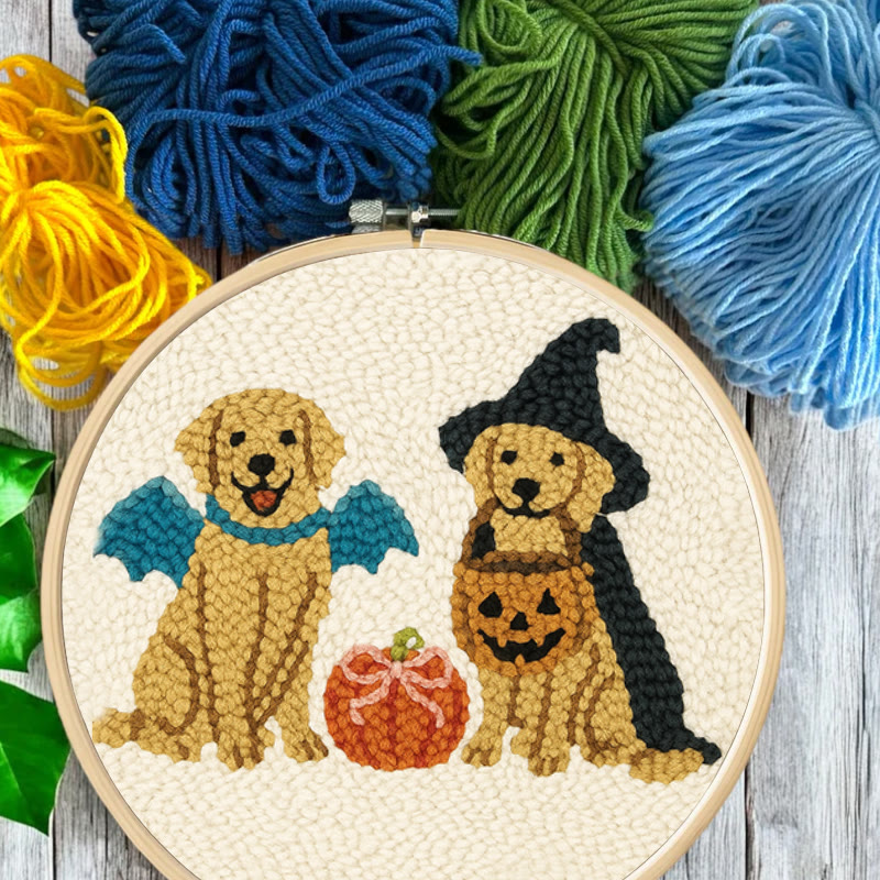 Witch Dogs Punch Needle Kit - Special Halloween Animal Craft | Perfect Gift For Puppy Lovers - image 2