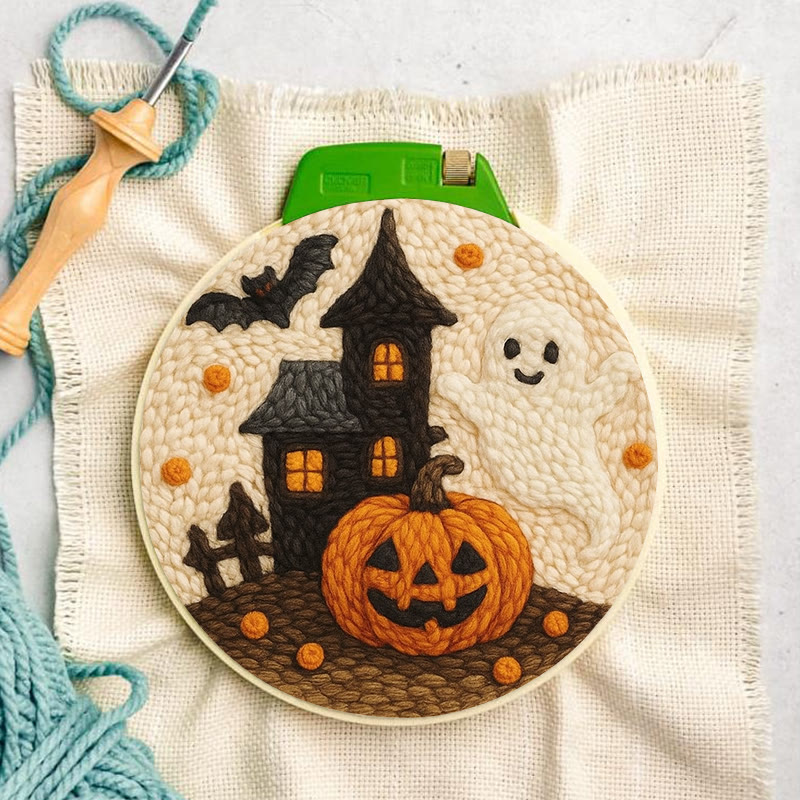 Spooky Castle Punch Needle Kit - Halloween Handmade Collection | Perfect For Wall Hanging - image 3