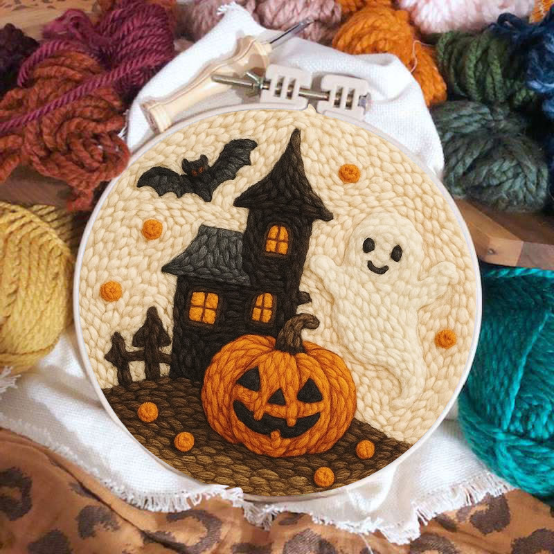 Spooky Castle Punch Needle Kit - Halloween Handmade Collection | Perfect For Wall Hanging - image 2
