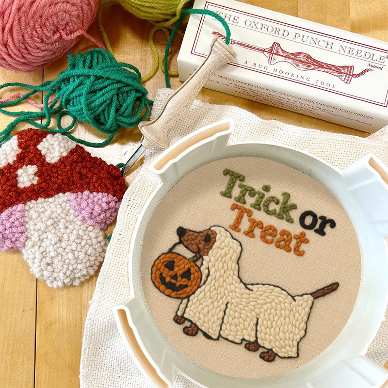 Trick Dog Punch Needle Kit - Creative Ghost Craft | Spooky Halloween Decoration - image 10