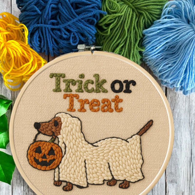 Trick Dog Punch Needle Kit - Creative Ghost Craft | Spooky Halloween Decoration - image 9