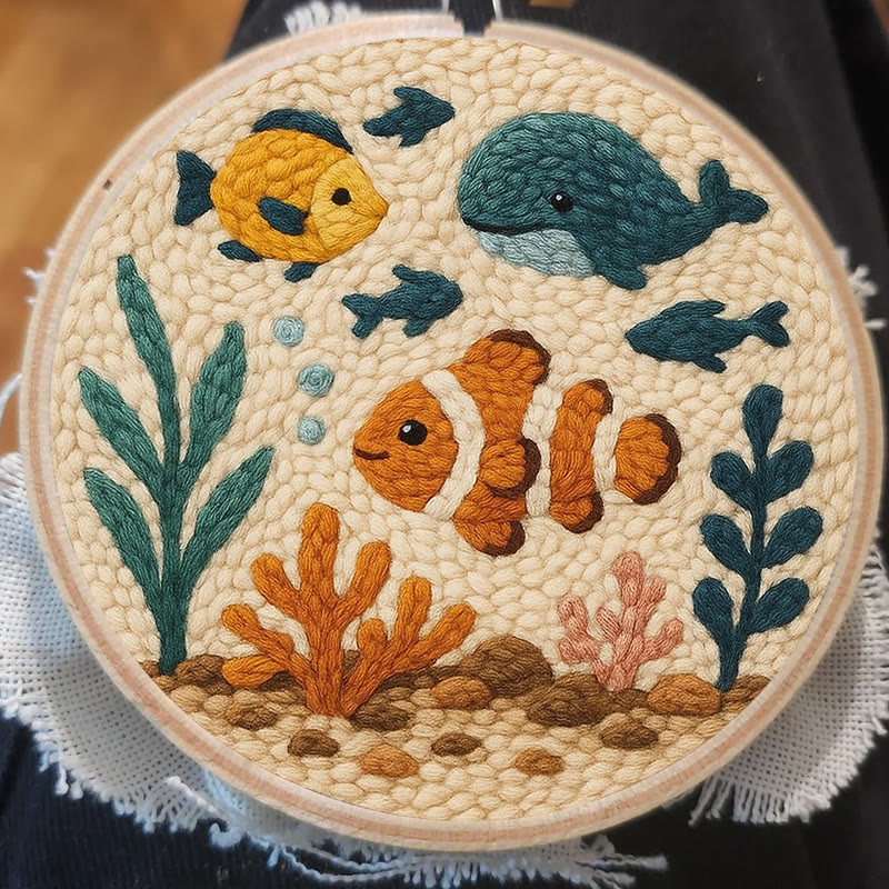 Clownfish Punch Needle Kit - Lovely Animal Craft | Diy Wall Hanging Art - image 4