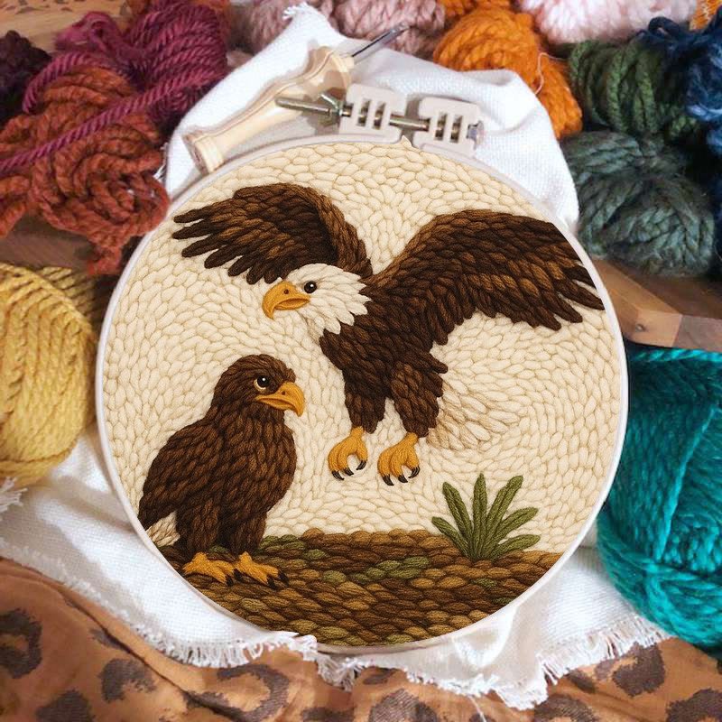 Fierce Eagle Punch Needle Kit - Diy Animal Craft | Perfect Gift For Bird Lovers - image 2