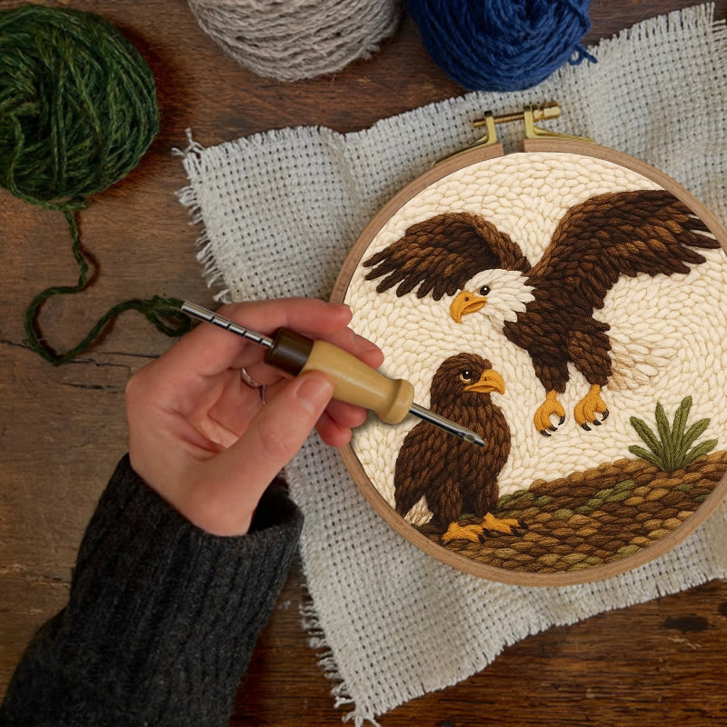 Fierce Eagle Punch Needle Kit - Diy Animal Craft | Perfect Gift For Bird Lovers - image 3
