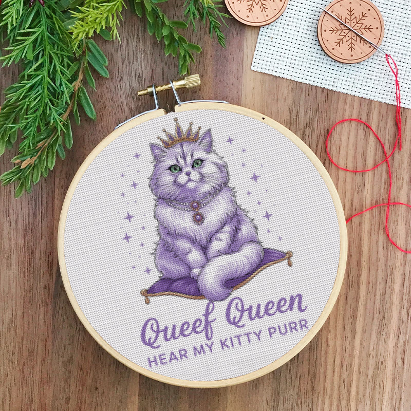  Cross Stitch Kit - Elegant Cat |  Lovely Animal Decorative Art | Perfect Handicraft For Kitten Lovers  - image 3