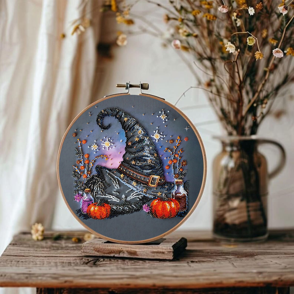 Rubbyoo Bead Embroidery Kit - Magic Hat | Diy Halloween Craft | Whimsical Decorative Handicraft  - image 4