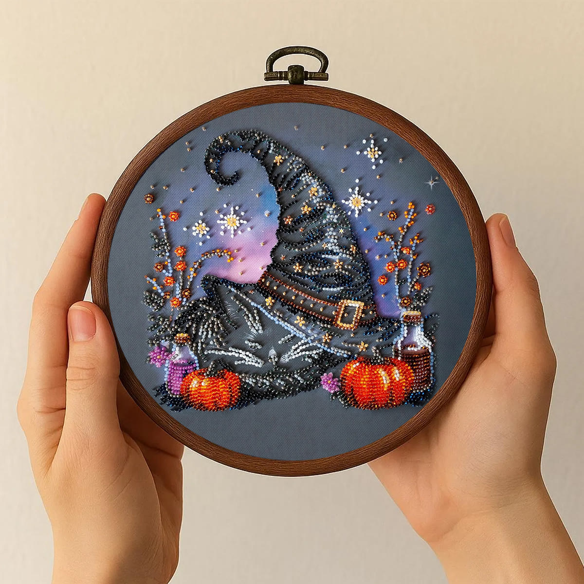 Rubbyoo Bead Embroidery Kit - Magic Hat | Diy Halloween Craft | Whimsical Decorative Handicraft  - image 6