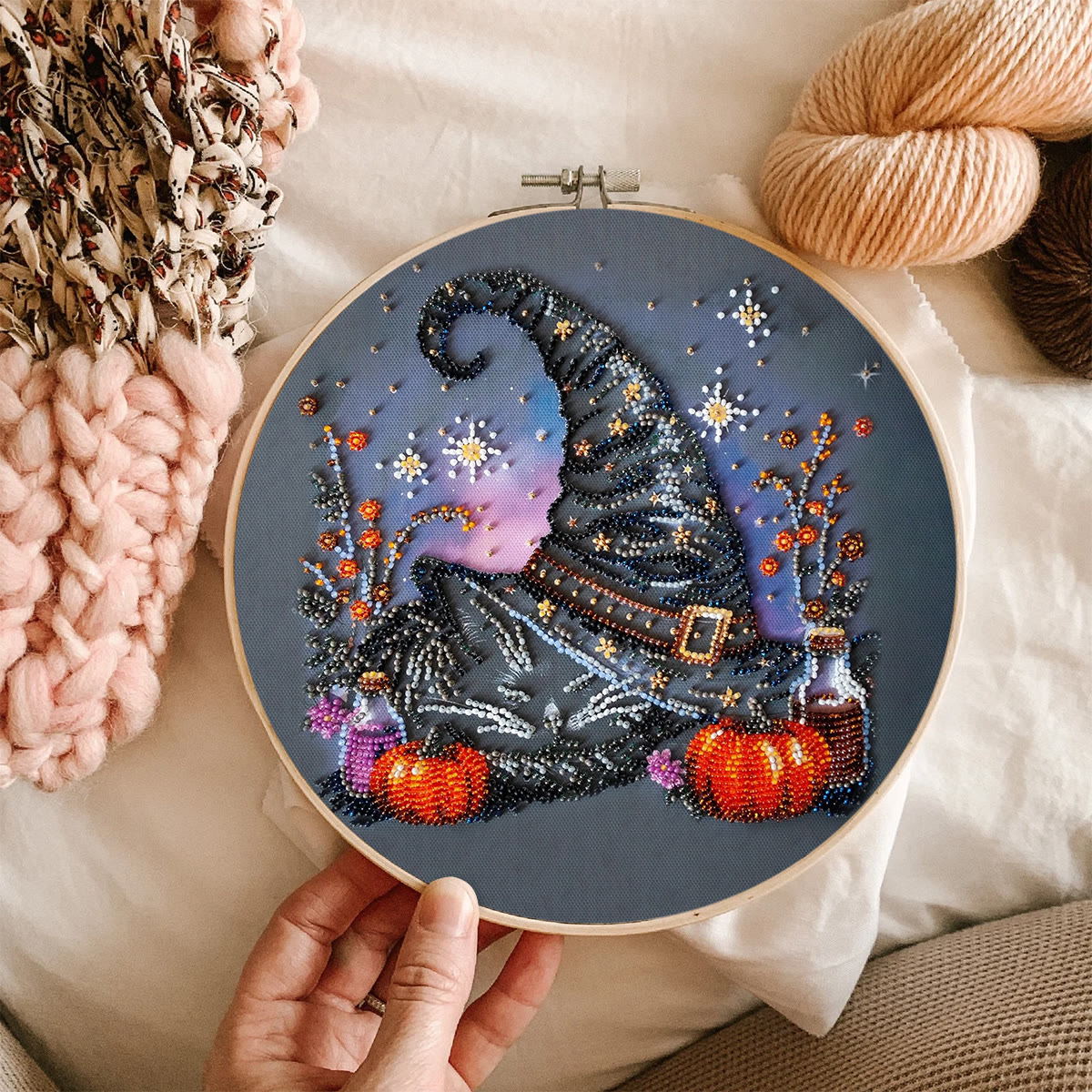 Rubbyoo Bead Embroidery Kit - Magic Hat | Diy Halloween Craft | Whimsical Decorative Handicraft  - image 2