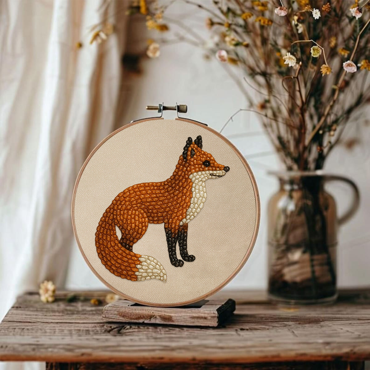 Rubbyoo Bead Embroidery Kit - Standing Fox | Diy Handmade Artwork | Easy Animal Craft For Aldult  - image 3