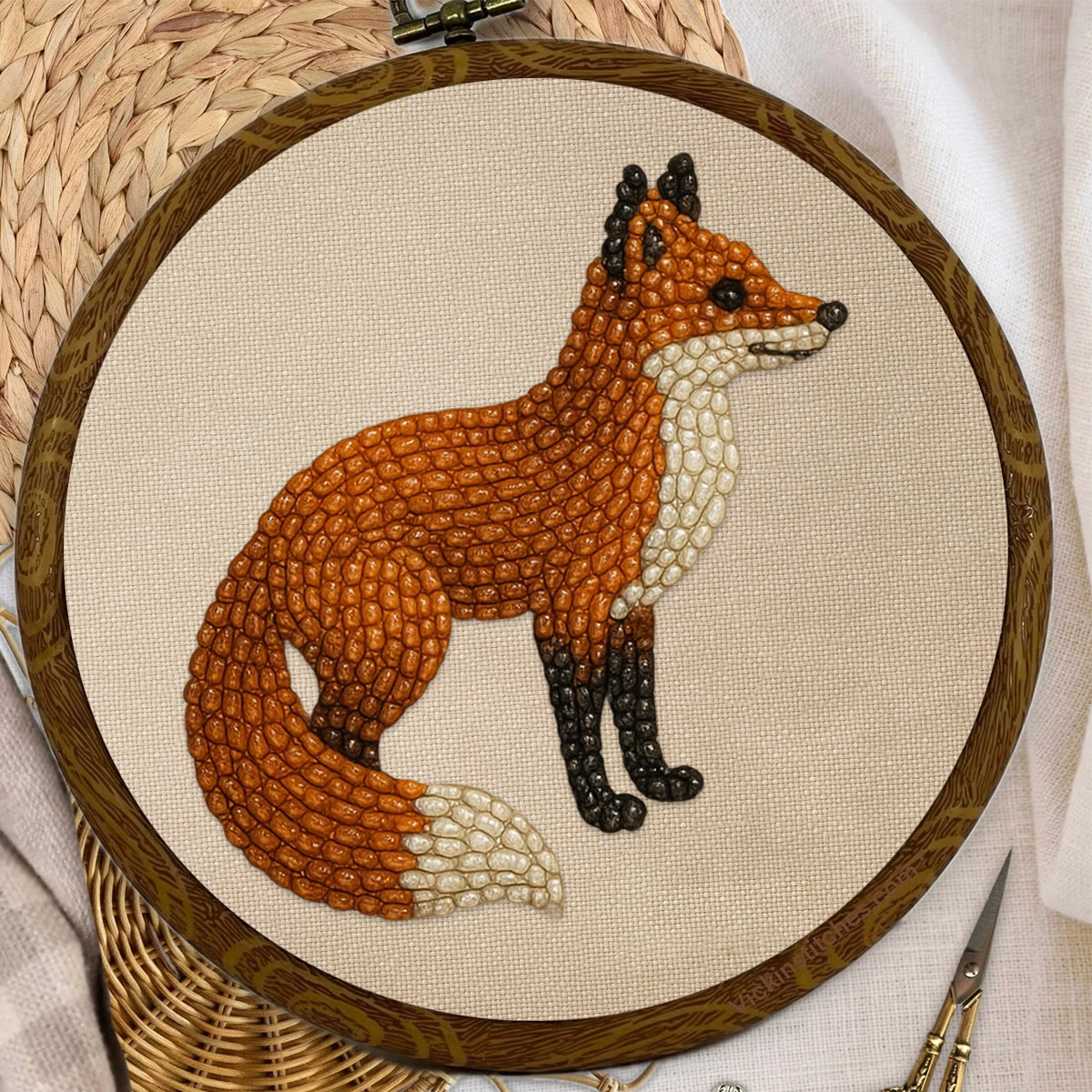 Rubbyoo Bead Embroidery Kit - Standing Fox | Diy Handmade Artwork | Easy Animal Craft For Aldult  - image 11