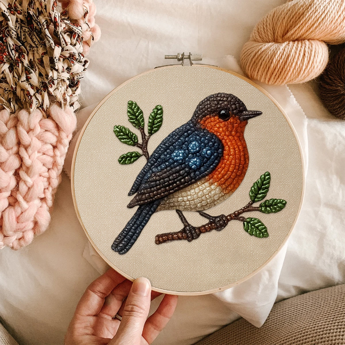 Rubbyoo Bead Embroidery Kit - Lovely Birds | Nice Animal Handicraft | Perfect Gift  - image 2