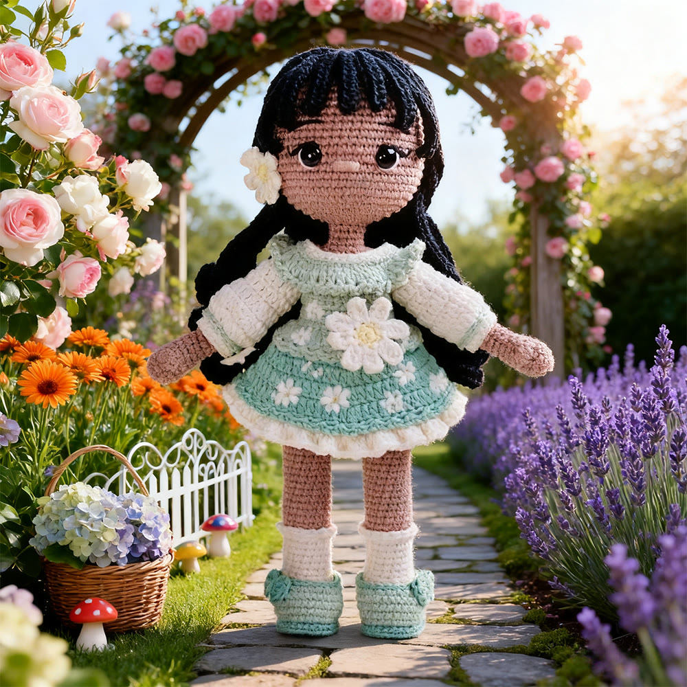 Diy Handmade Floral Girl Crochet Kit - Adorable Crocheted Doll | Birthday Craft For Her - image 2