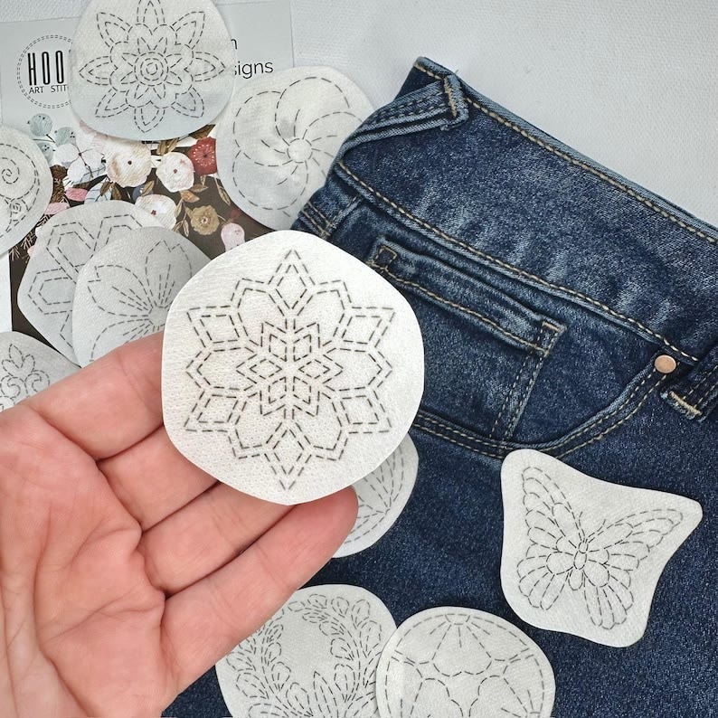 Sashiko Stick And Stitch Patterns | Water-soluble Embroidery Designs | Perfect For Diy Projects - image 2