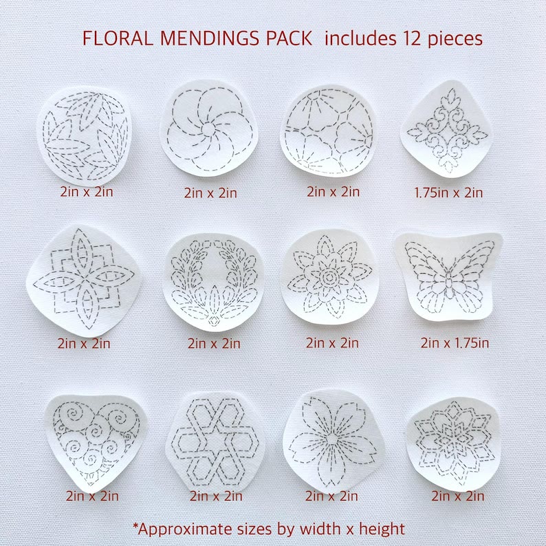 Sashiko Stick And Stitch Patterns | Water-soluble Embroidery Designs | Perfect For Diy Projects - 12pcs - image 8