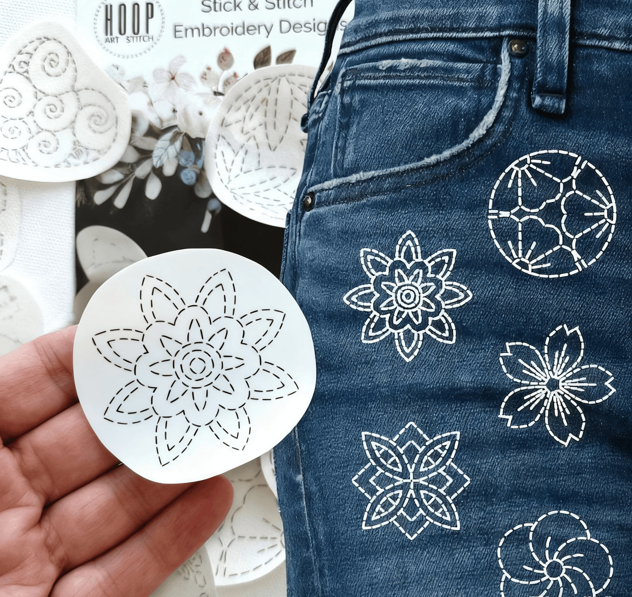 Sashiko Stick And Stitch Patterns | Water-soluble Embroidery Designs | Perfect For Diy Projects - image 1