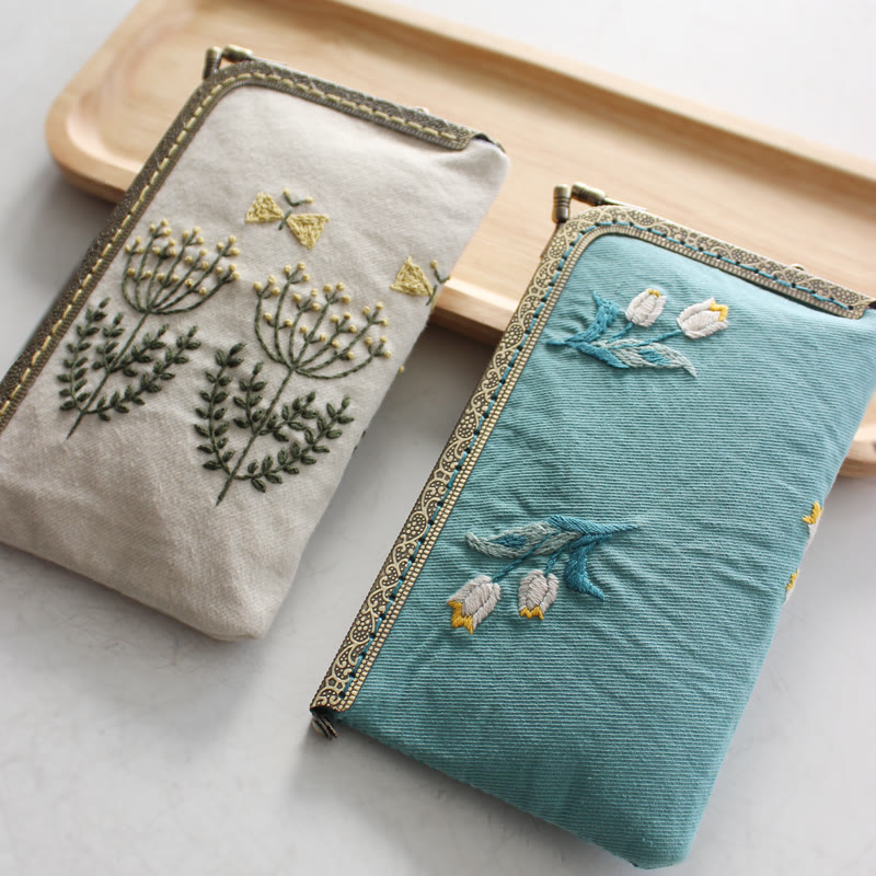 Embroidery Passport Bag Kit | Personalized Handmade Bag | Diy Travel Wallet - image 1