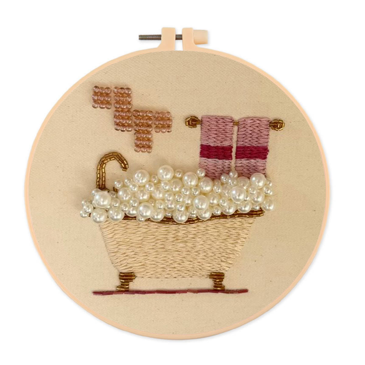 Rubbyoo Bead Embroidery Kit - Bubble Bath | Beginner Handmade Stitch | Creative Diy Needlework - 15cm*15cm - image 1