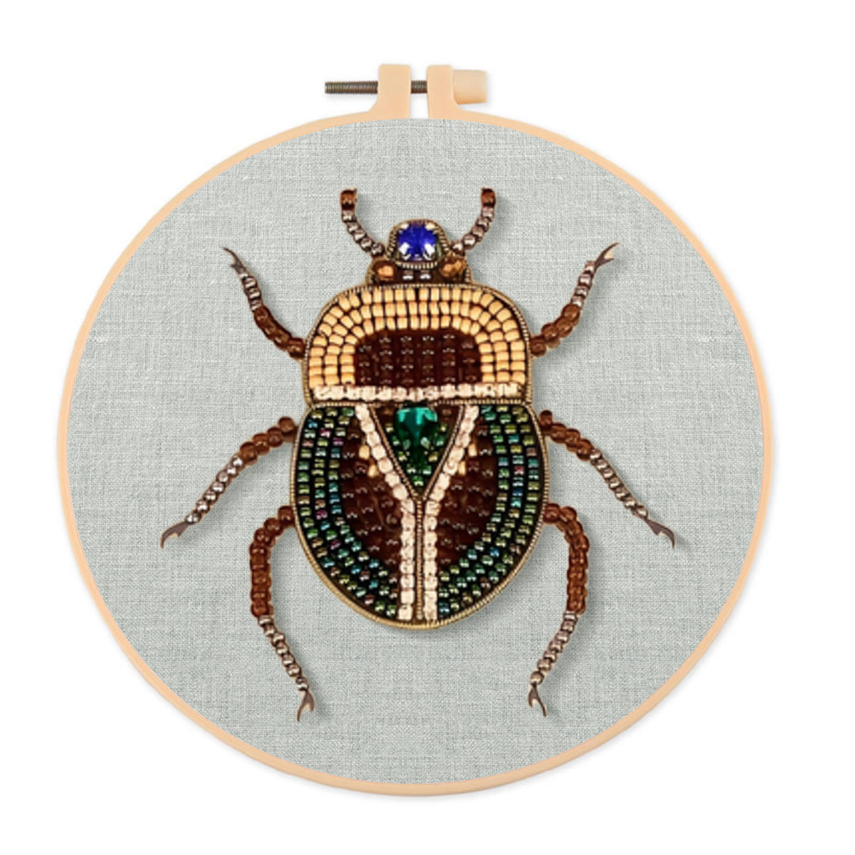 Rubbyoo Bead Embroidery Kit - Scarab Beetle | Diy Handmade Stitchwork | Easy Craft For Adults - 15cm*15cm - image 1