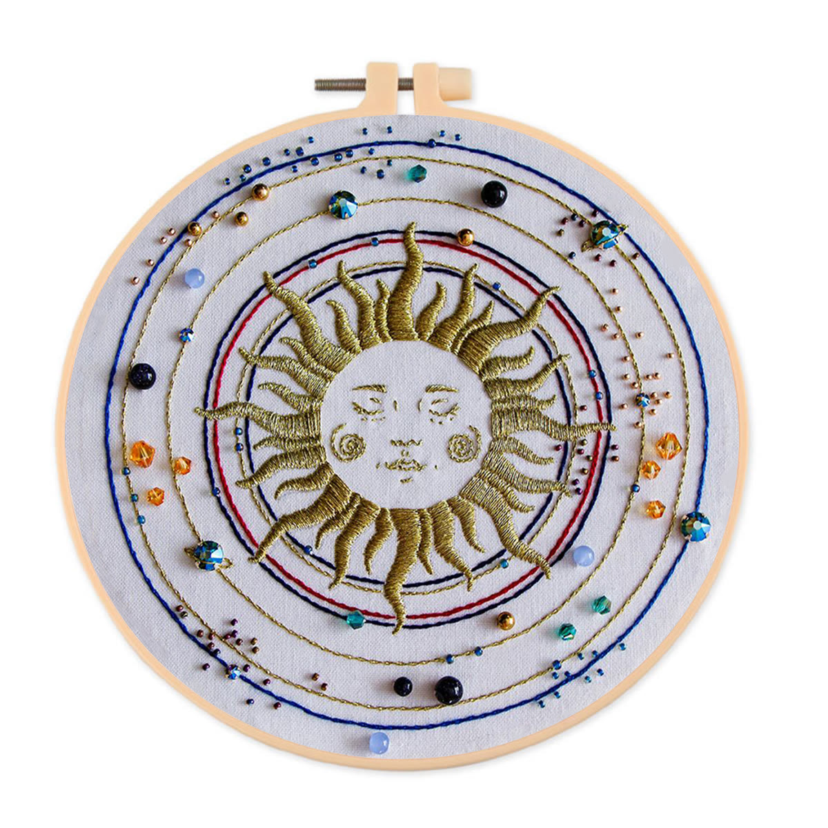 Rubbyoo Bead Embroidery Kit - Sun Galaxy | Universe Handmade Artwork | Diy Home Decor - 20*20cm - image 1