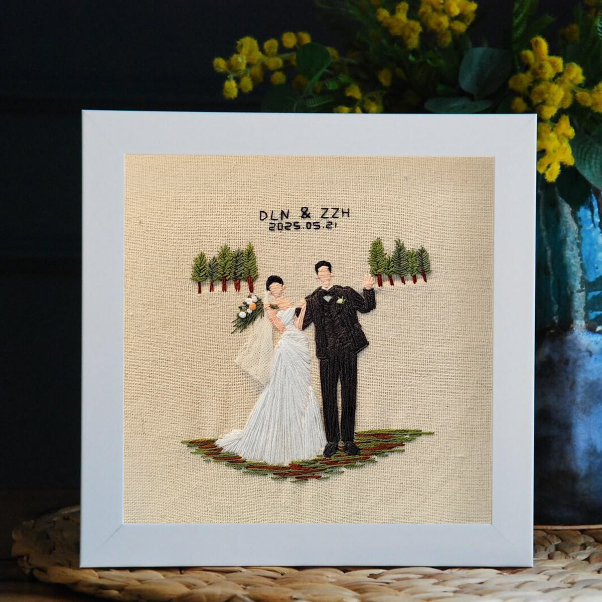 Rubbyoo Embroidery Kit - Sweet Couple | Unique Wedding Gifts | Diy Anniversary Craft - image 2