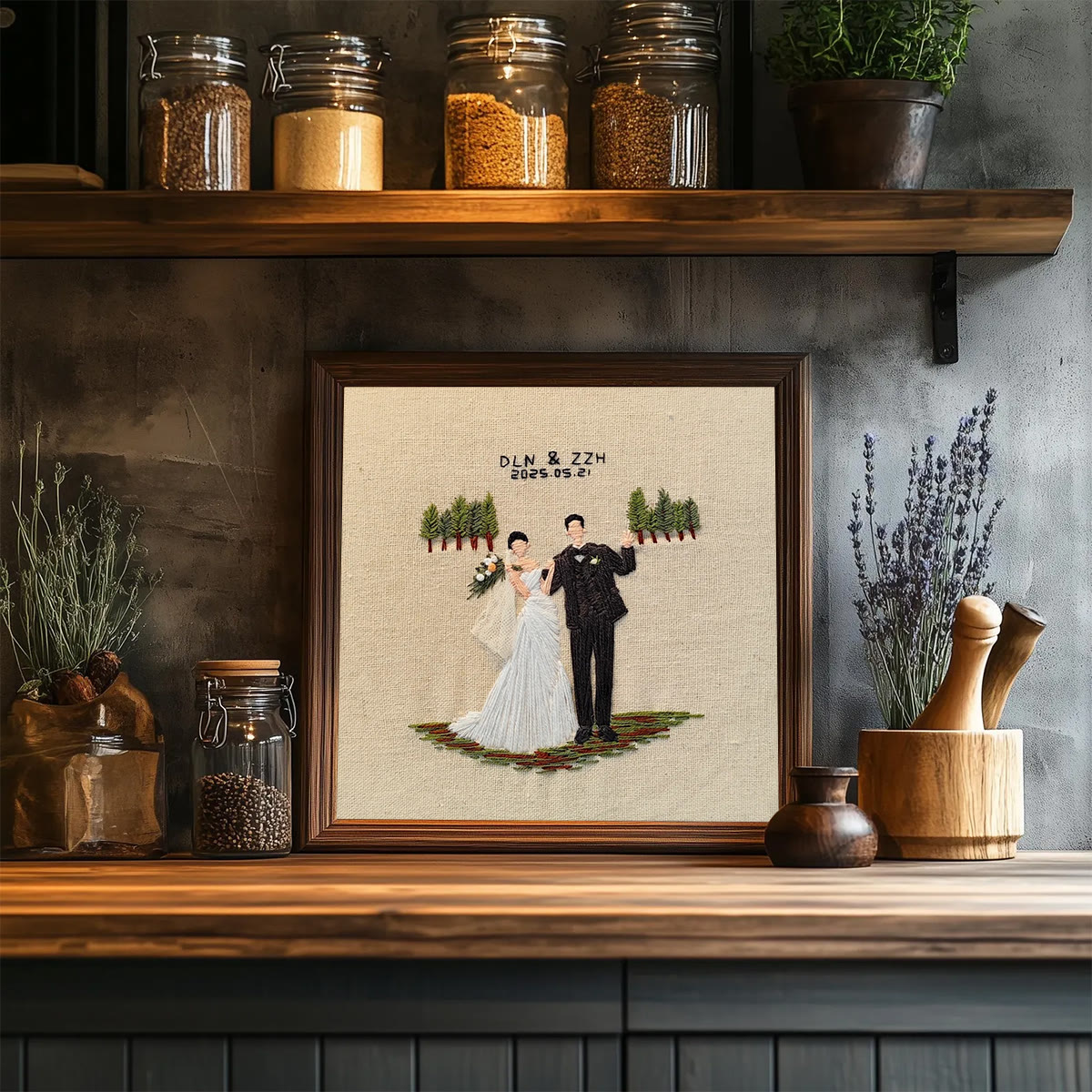 Rubbyoo Embroidery Kit - Sweet Couple | Unique Wedding Gifts | Diy Anniversary Craft - image 4