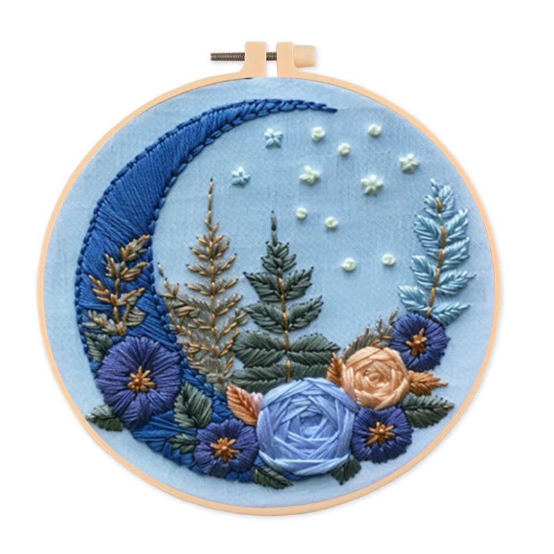 Rubbyoo Embroidery Kit - Floral Moom | Diy Celestial Craft | Perfect Home Decor  - 20*20cm - image 1